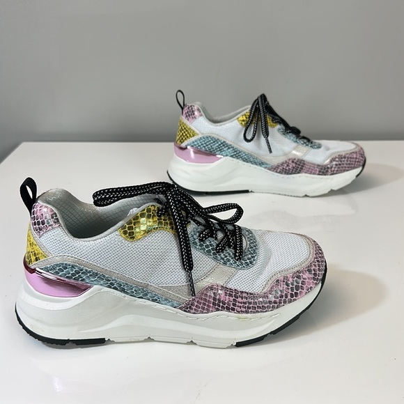 Skechers Rovina Jungle Vibes White Faux Leather Chunky Dad Sneakers Size 7 - Picture 2 of 15